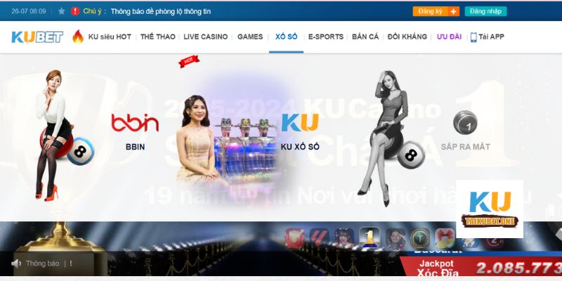 Giao diện ứng dụng Kubet