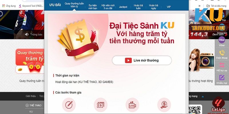 Đại tiệc khuyến mãi khi tải Kubet